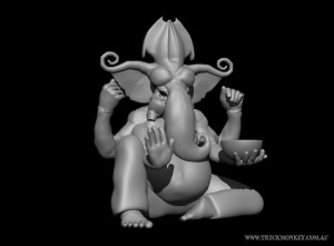 Ganesh 3D - Sculpture Block out.