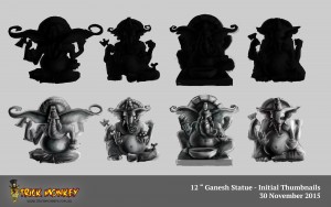 Ganesha Sculpture Thumbnails - Trick Monkey