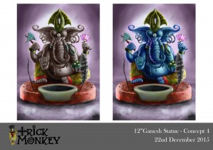 Final Ganesha Sculpture Concept Art - Trick Monkey